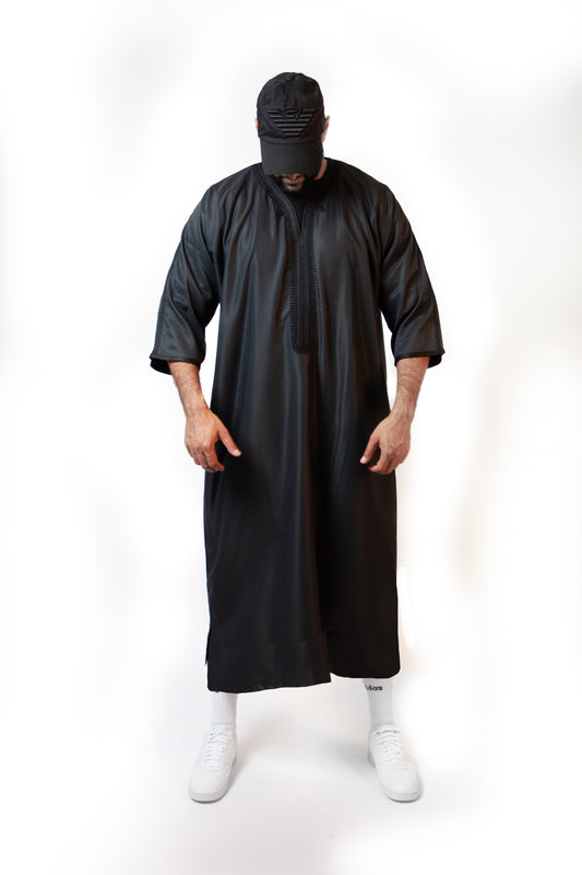 Moroccan Thobe - Black