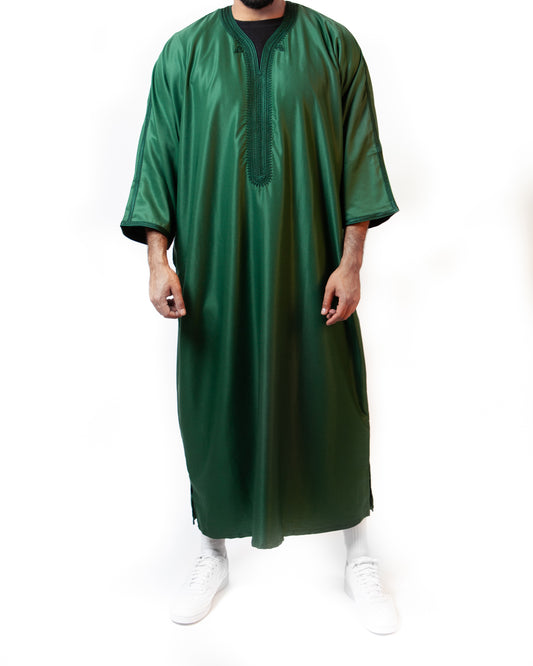 Moroccan Thobe - Emerald Green