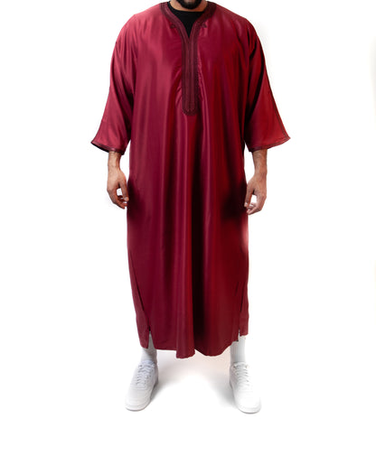 Moroccan Thobe - Maroon