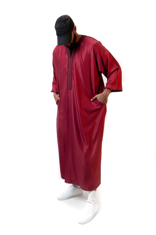 Moroccan Thobe - Maroon